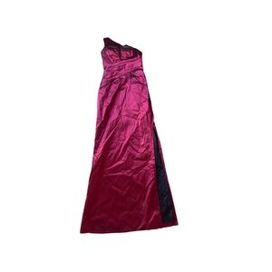 Aidan Mattox One-Shoulder Gown burgundy cocktail dress